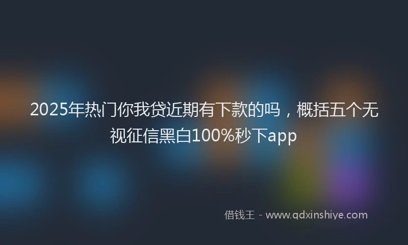 2025年热门你我贷近期有下款的吗，概括五个无视征信黑白100%秒下app