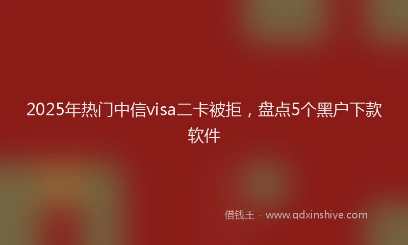 2025年热门中信visa二卡被拒,盘点5个黑户下款软件