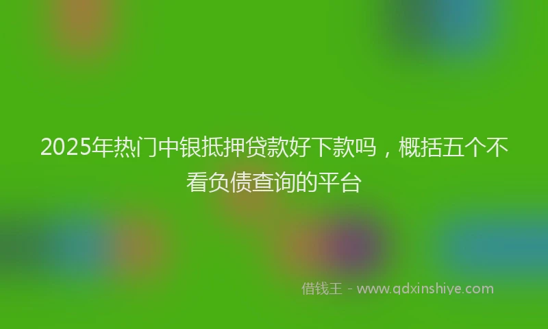 2025年热门中银抵押贷款好下款吗，概括五个不看负债查询的平台