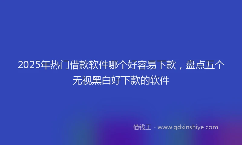 2025年热门借款软件哪个好容易下款，盘点五个无视黑白好下款的软件