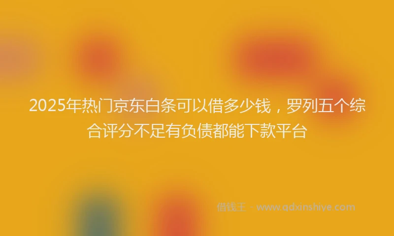 2025年热门京东白条可以借多少钱，罗列五个综合评分不足有负债都能下款平台