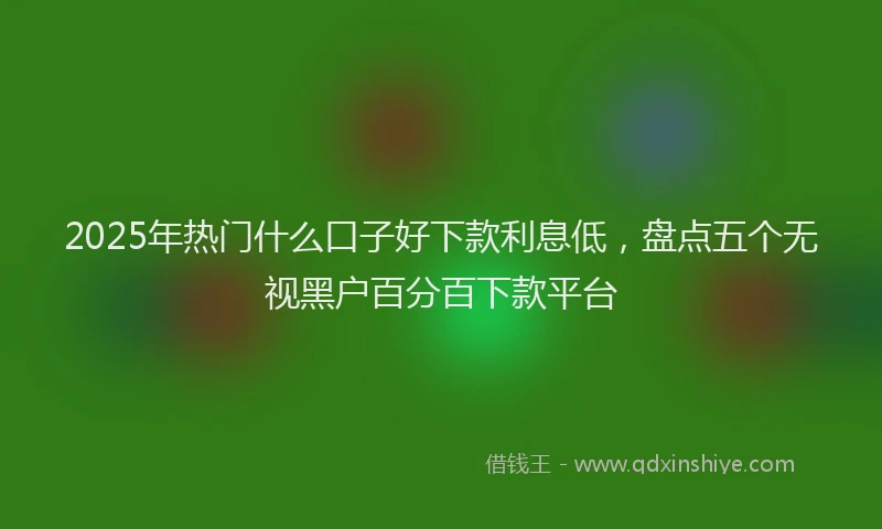 2025年热门什么口子好下款利息低，盘点五个无视黑户百分百下款平台