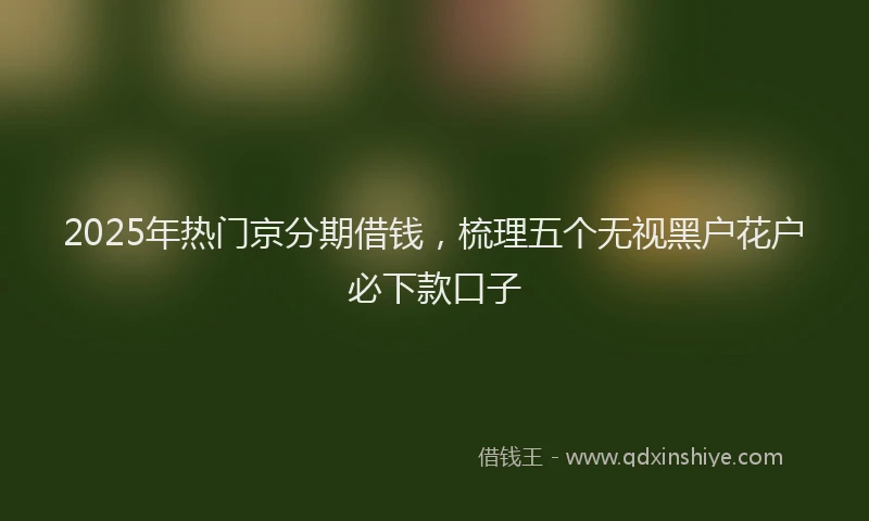 2025年热门京分期借钱，梳理五个无视黑户花户必下款口子