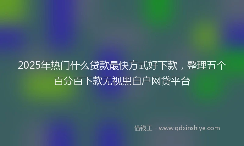 2025年热门什么贷款最快方式好下款，整理五个百分百下款无视黑白户网贷平台
