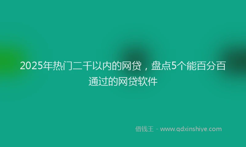 2025年热门二千以内的网贷，盘点5个能百分百通过的网贷软件