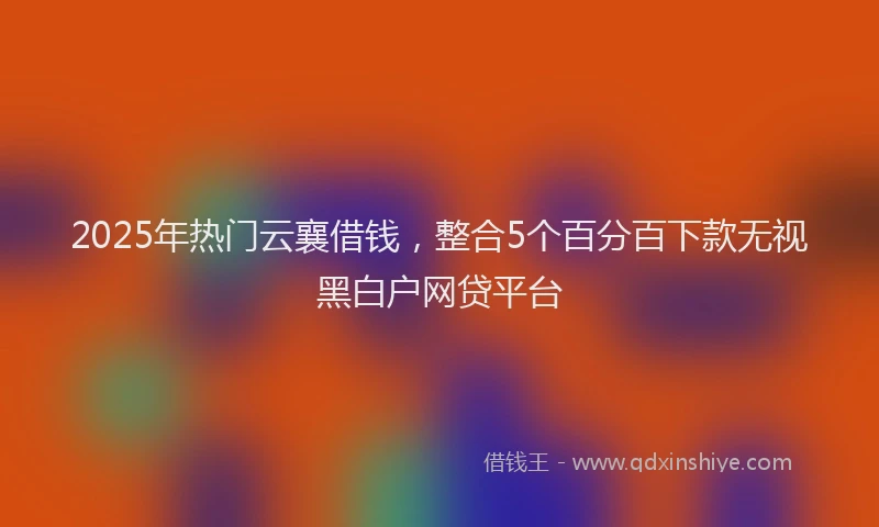 2025年热门云襄借钱，整合5个百分百下款无视黑白户网贷平台