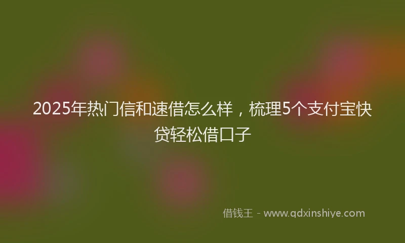2025年热门信和速借怎么样，梳理5个支付宝快贷轻松借口子