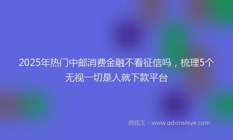 2025年热门中邮消费金融不看征信吗，梳理5个无视一切是人就下款平台