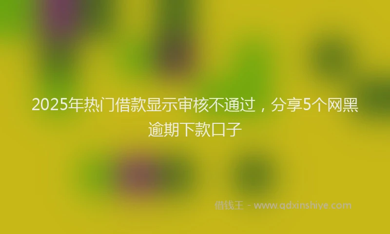2025年热门借款显示审核不通过，分享5个网黑逾期下款口子