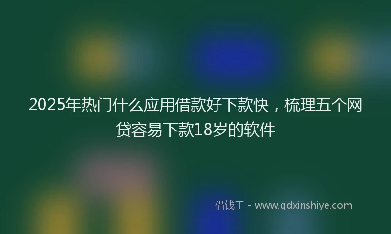 2025年热门什么应用借款好下款快，梳理五个网贷容易下款18岁的软件