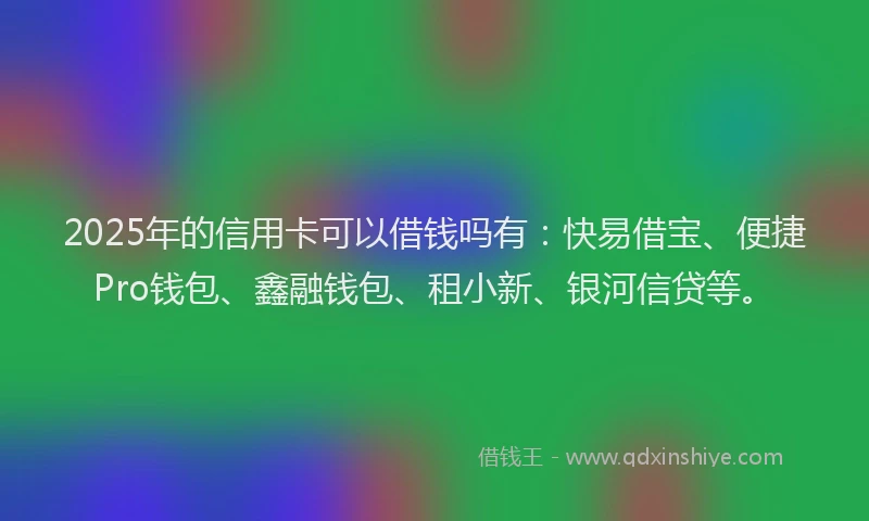 2025年的信用卡可以借钱吗有：快易借宝、便捷Pro钱包、鑫融钱包、租小新、银河信贷等。