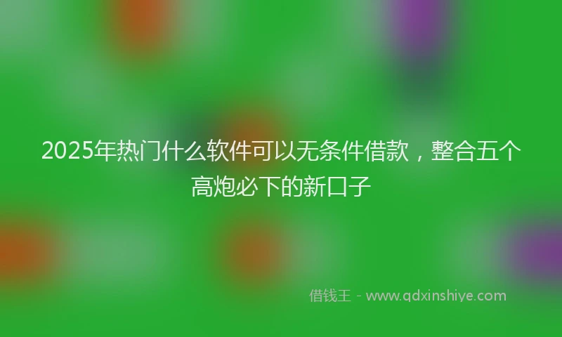 2025年热门什么软件可以无条件借款，整合五个高炮必下的新口子