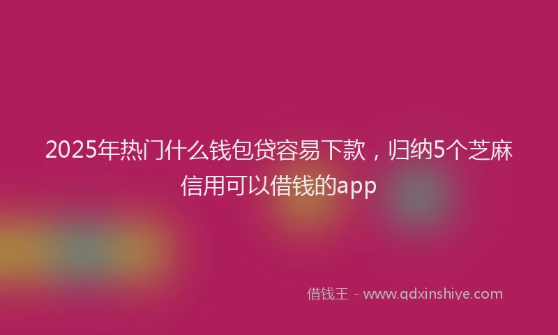 2025年热门什么钱包贷容易下款，归纳5个芝麻信用可以借钱的app
