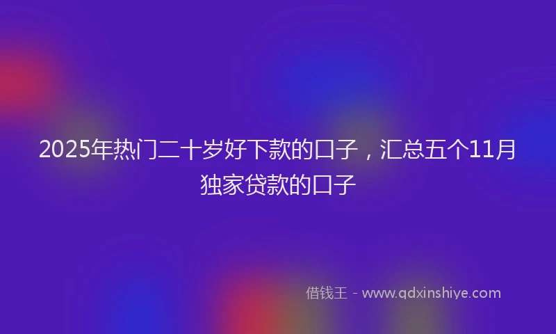 2025年热门二十岁好下款的口子，汇总五个11月独家贷款的口子