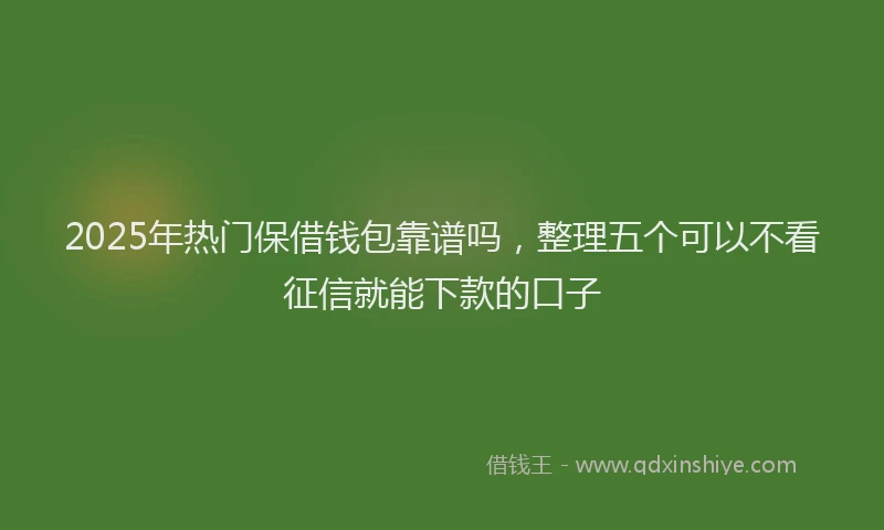 2025年热门保借钱包靠谱吗，整理五个可以不看征信就能下款的口子