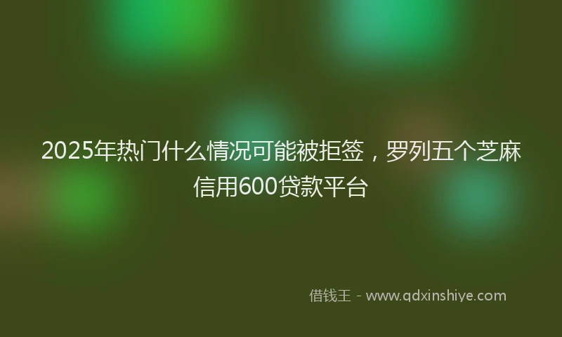 2025年热门什么情况可能被拒签，罗列五个芝麻信用600贷款平台