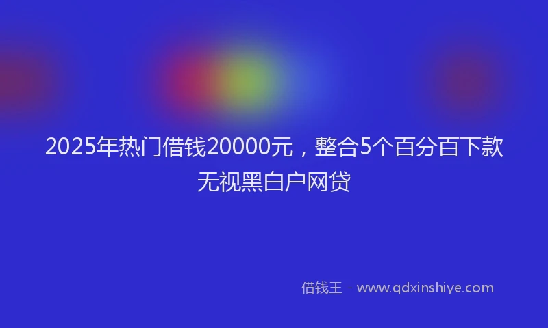 2025年热门借钱20000元，整合5个百分百下款无视黑白户网贷
