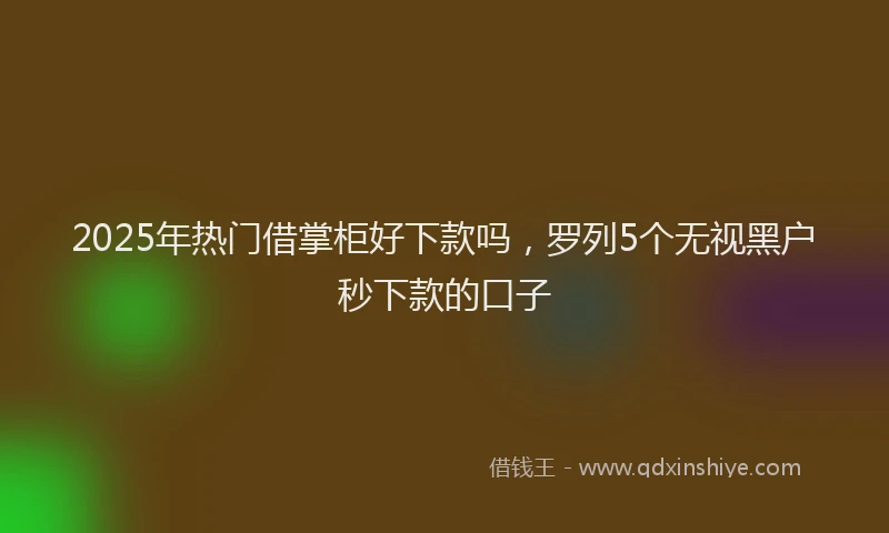 2025年热门借掌柜好下款吗，罗列5个无视黑户秒下款的口子