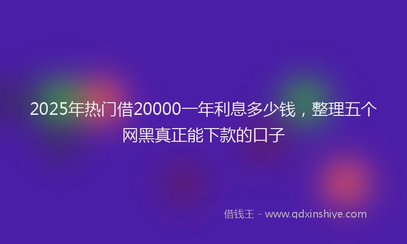 2025年热门借20000一年利息多少钱，整理五个网黑真正能下款的口子