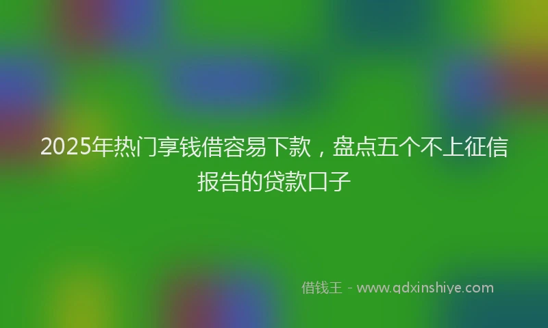 2025年热门享钱借容易下款，盘点五个不上征信报告的贷款口子