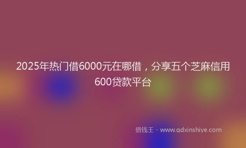 2025年热门借6000元在哪借，分享五个芝麻信用600贷款平台