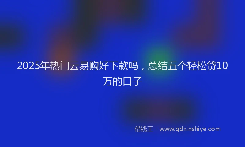 2025年热门云易购好下款吗，总结五个轻松贷10万的口子
