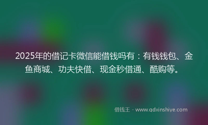 2025年的借记卡微信能借钱吗有：有钱钱包、金鱼商城、功夫快借、现金秒借通、酷购等。