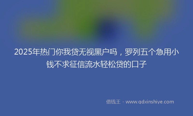 2025年热门你我贷无视黑户吗，罗列五个急用小钱不求征信流水轻松贷的口子