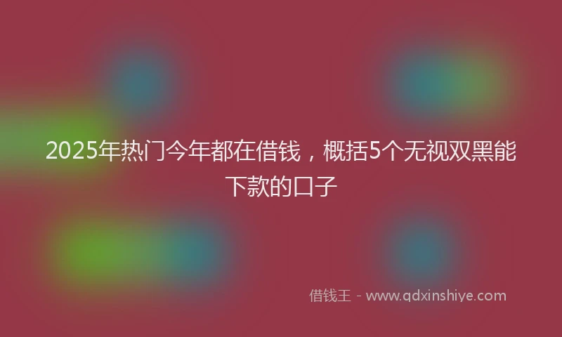 2025年热门今年都在借钱，概括5个无视双黑能下款的口子