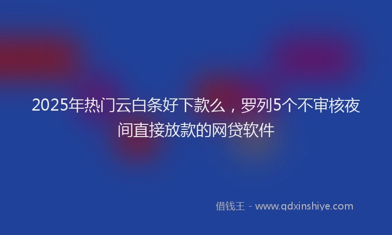2025年热门云白条好下款么，罗列5个不审核夜间直接放款的网贷软件