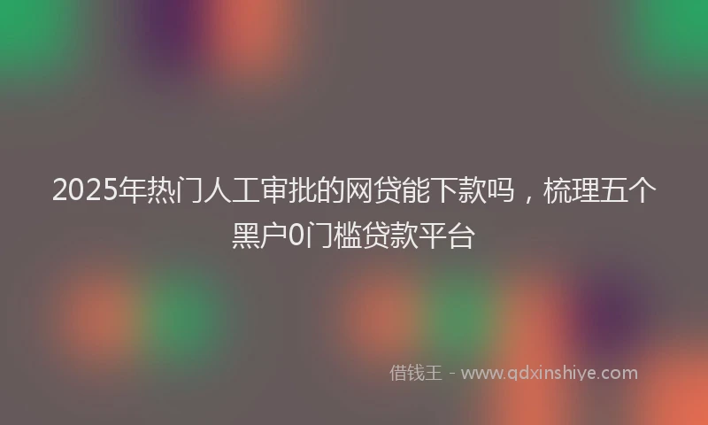 2025年热门人工审批的网贷能下款吗，梳理五个黑户0门槛贷款平台