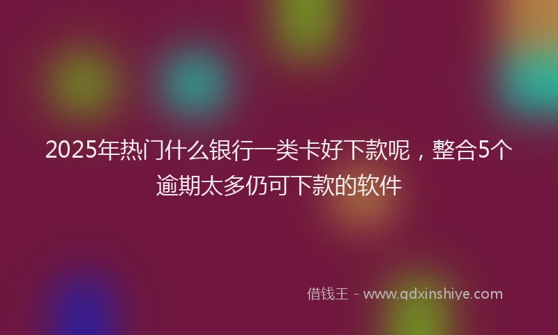 2025年热门什么银行一类卡好下款呢，整合5个逾期太多仍可下款的软件
