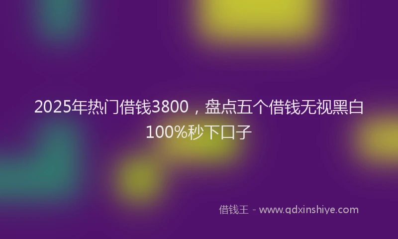 2025年热门借钱3800，盘点五个借钱无视黑白100%秒下口子