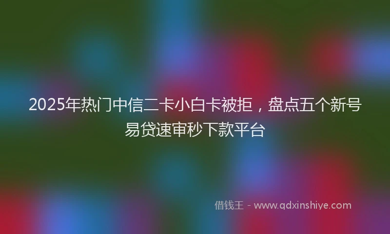 2025年热门中信二卡小白卡被拒,盘点五个新号易贷速审秒下款平台