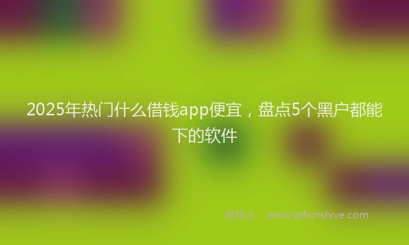 2025年热门什么借钱app便宜，盘点5个黑户都能下的软件