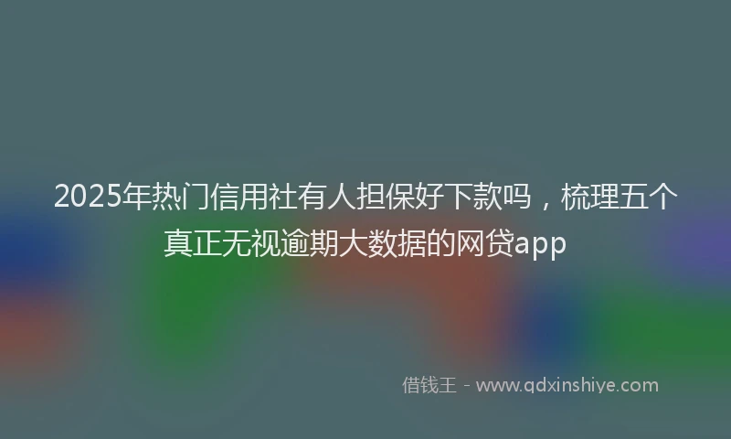 2025年热门信用社有人担保好下款吗，梳理五个真正无视逾期大数据的网贷app