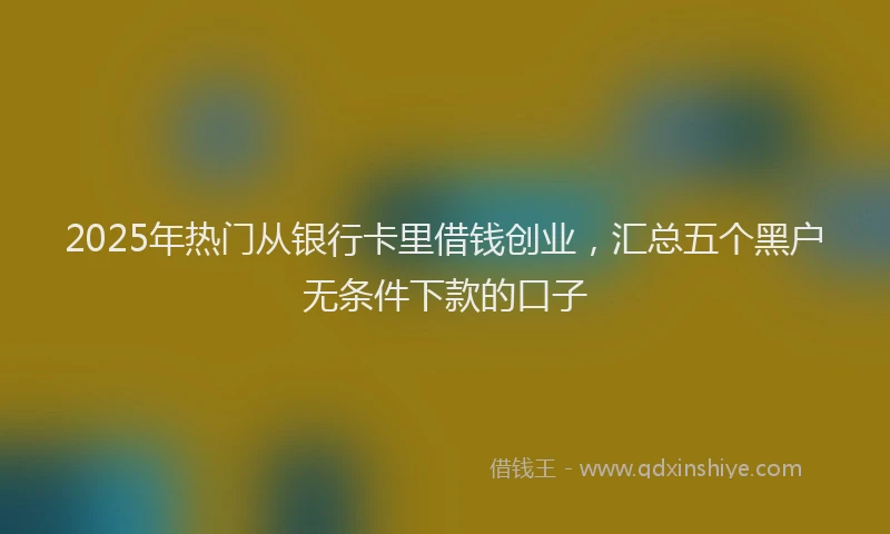 2025年热门从银行卡里借钱创业，汇总五个黑户无条件下款的口子