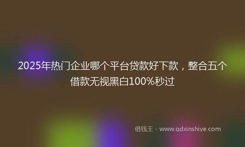 2025年热门企业哪个平台贷款好下款，整合五个借款无视黑白100%秒过