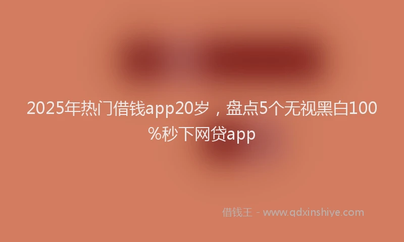 2025年热门借钱app20岁，盘点5个无视黑白100%秒下网贷app