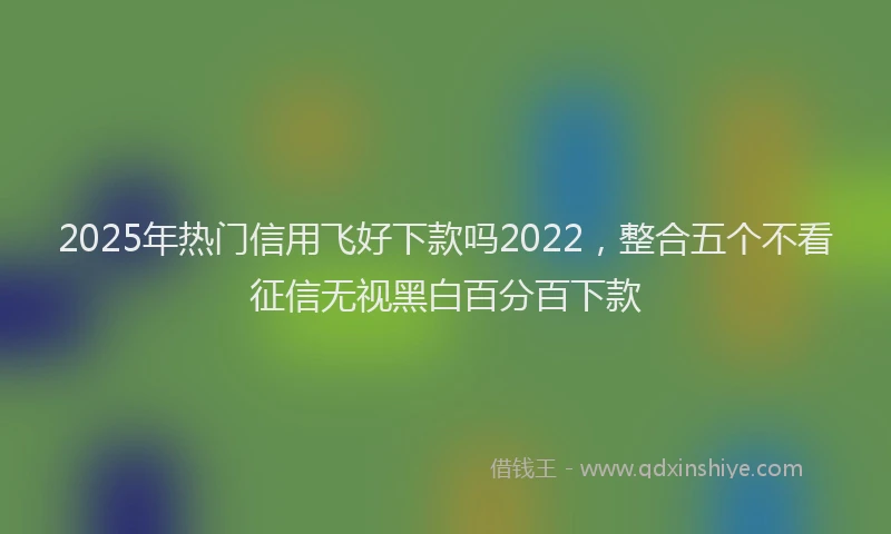 2025年热门信用飞好下款吗2022，整合五个不看征信无视黑白百分百下款