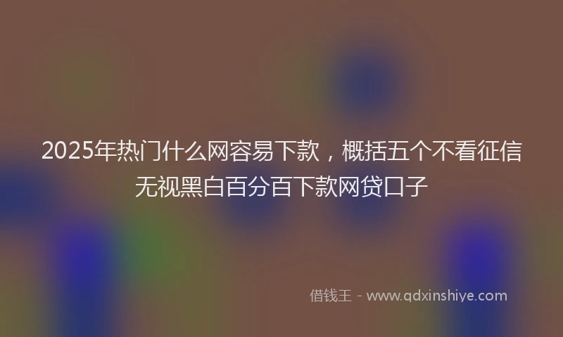 2025年热门什么网容易下款，概括五个不看征信无视黑白百分百下款网贷口子