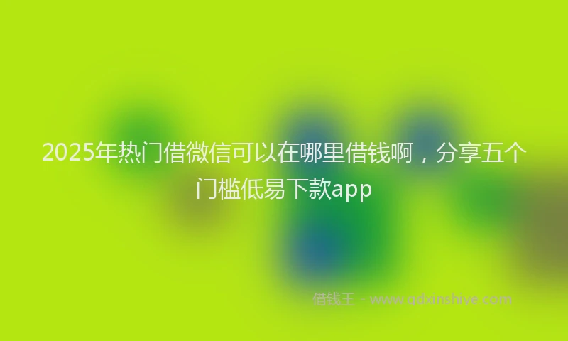 2025年热门借微信可以在哪里借钱啊，分享五个门槛低易下款app
