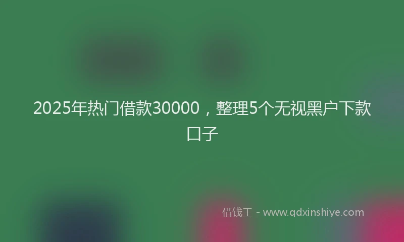 2025年热门借款30000，整理5个无视黑户下款口子