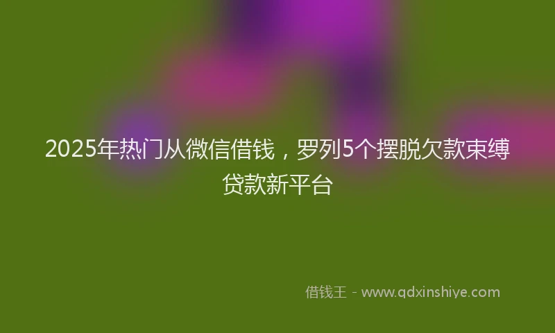 2025年热门从微信借钱，罗列5个摆脱欠款束缚贷款新平台