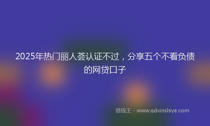 2025年热门丽人荟认证不过，分享五个不看负债的网贷口子