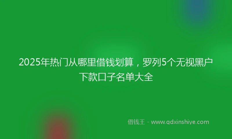 2025年热门从哪里借钱划算，罗列5个无视黑户下款口子名单大全