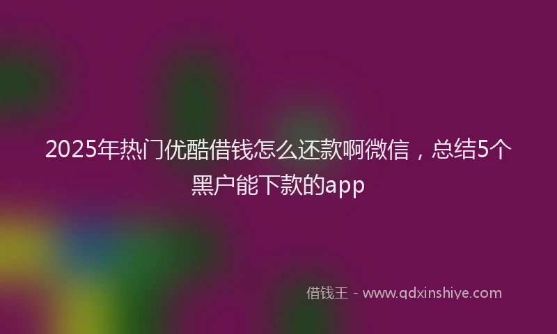 2025年热门优酷借钱怎么还款啊微信，总结5个黑户能下款的app