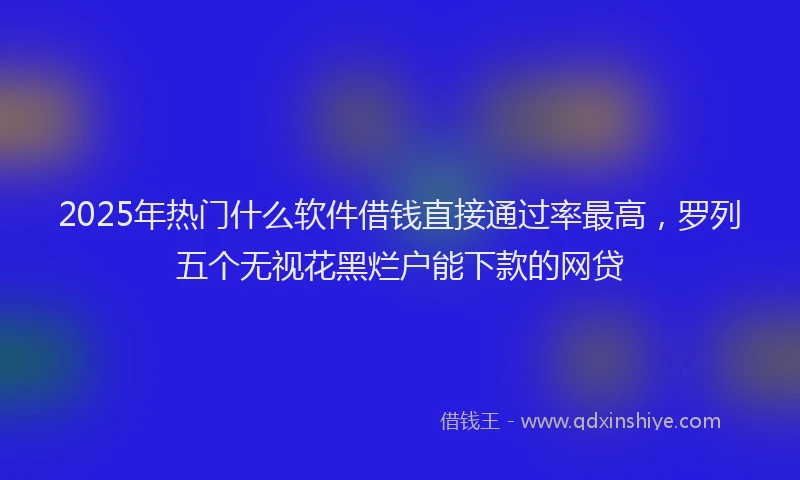 2025年热门什么软件借钱直接通过率最高，罗列五个无视花黑烂户能下款的网贷