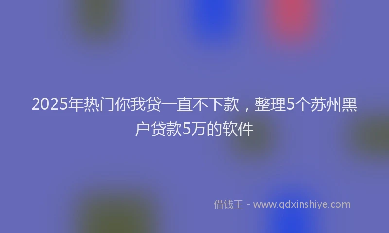 2025年热门你我贷一直不下款，整理5个苏州黑户贷款5万的软件