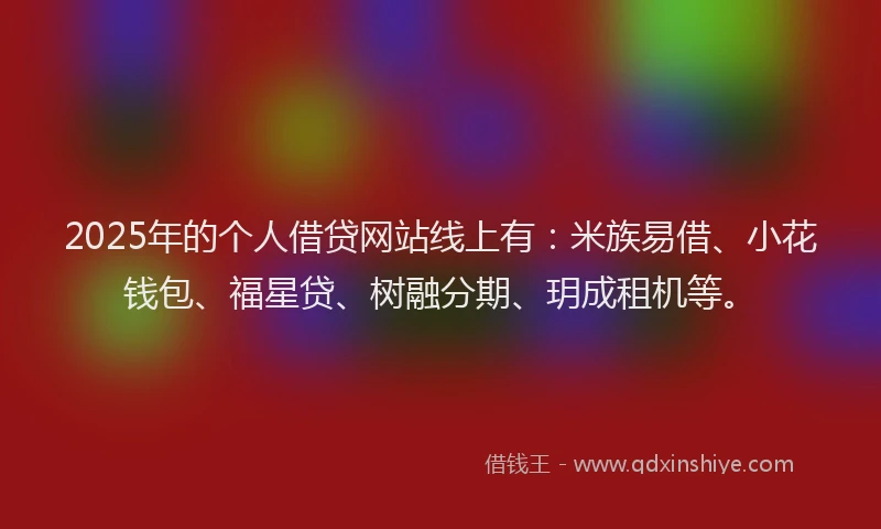2025年的个人借贷网站线上有：米族易借、小花钱包、福星贷、树融分期、玥成租机等。